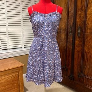 Madewell Cami Ruffle Hem Mini Dress in Summer Vines - size 2